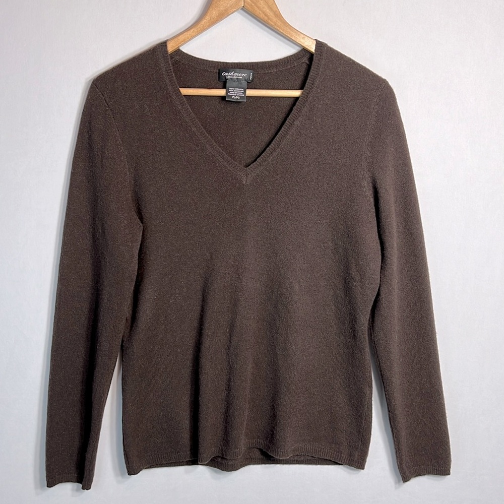Lord and Taylor V-Neck 100% Cashmere Sweater size PL